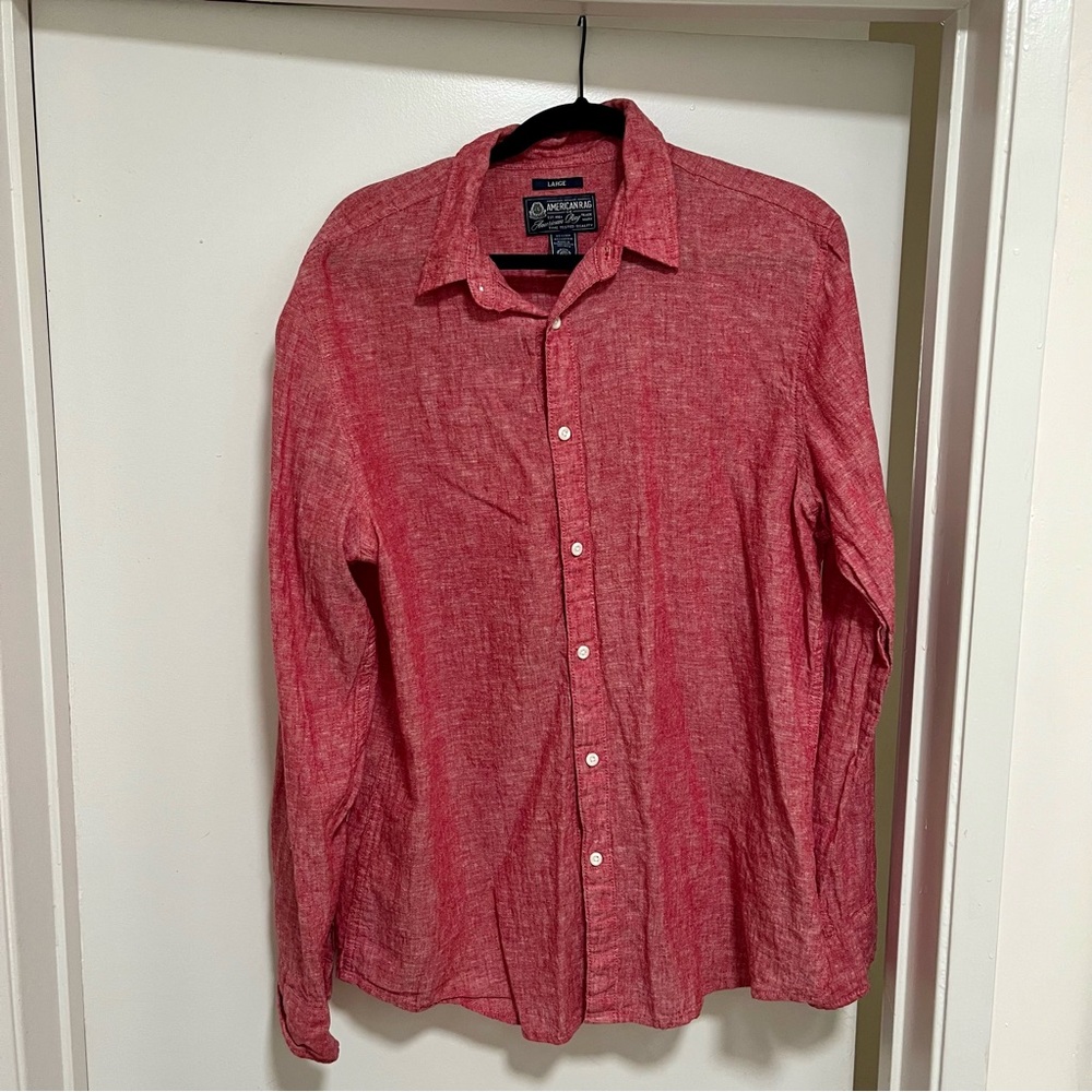American Rag Red Button-Up Shirt - Picture 2 of 4